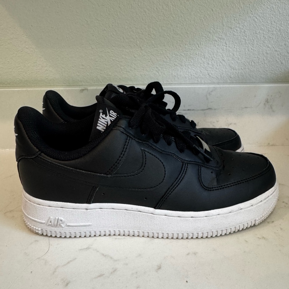 Nike Air Force 1 Black and White Sneakers - Picture 11 of 16